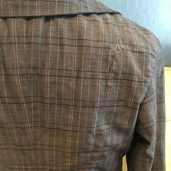 Grey w/striped pea coat - Picture 3 of 4